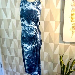 Tie-dyed blue and white dress